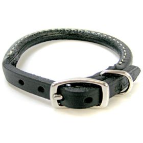 Circle T Pet Leather Round Collar Black